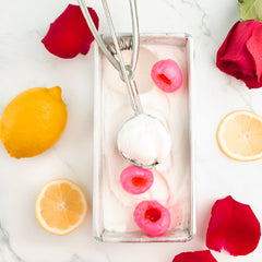 Yuzu Lemon With Rose-Infused Lychee Gelato