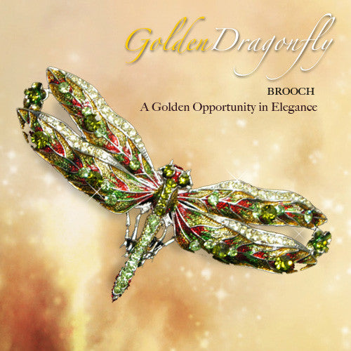 Brooch - Golden Dragonfly